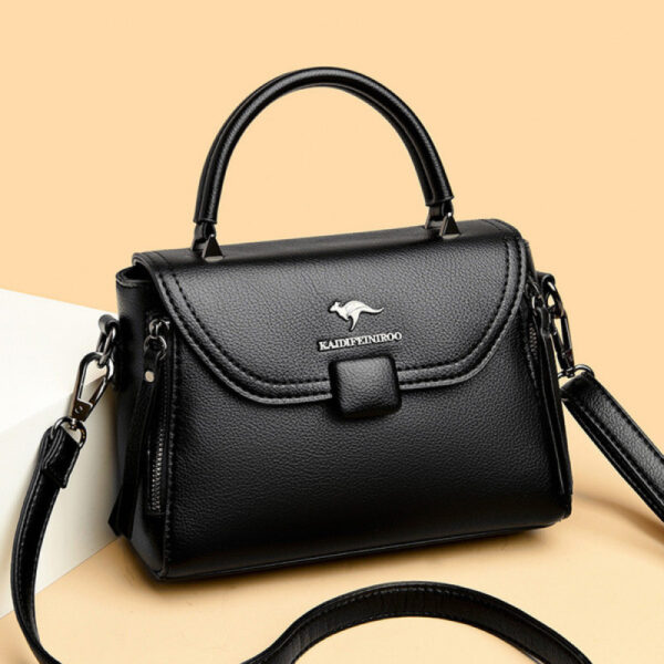 Luxury Fashion Quality Leather Kangaroo Handbag(Black)