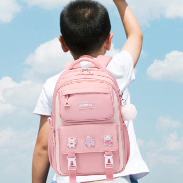 Kids Backpack Children School Bags for Girls Orthopedic Waterproof Primary Schoolbag Book Bag (pink) - Image 2