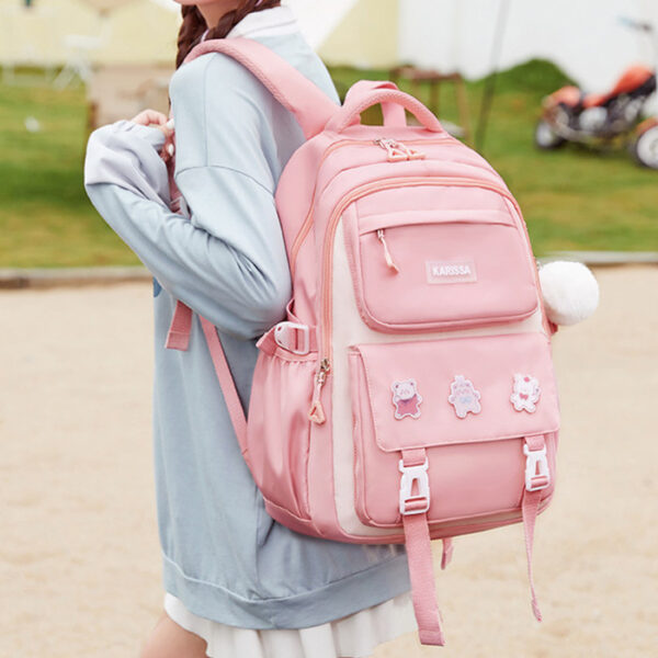 Kids Backpack Children School Bags for Girls Orthopedic Waterproof Primary Schoolbag Book Bag (pink) - Image 3