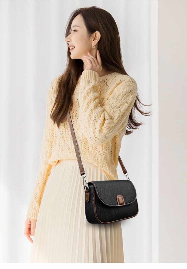 PU Leather Handbags Women Fashion Crossbody Bags (black) - Image 3