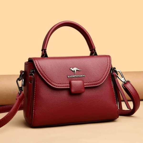 Luxury Fashion Quality Leather Kangaroo Handbag(Merun)