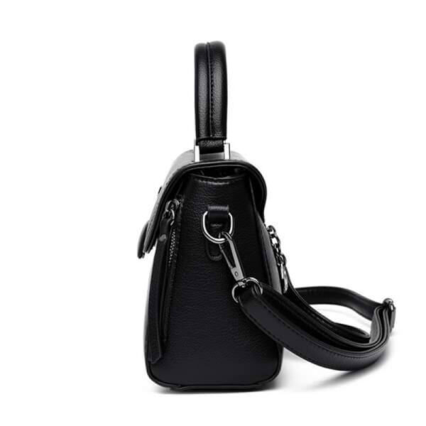 Luxury Fashion Quality Leather Kangaroo Handbag(Black) - Image 4