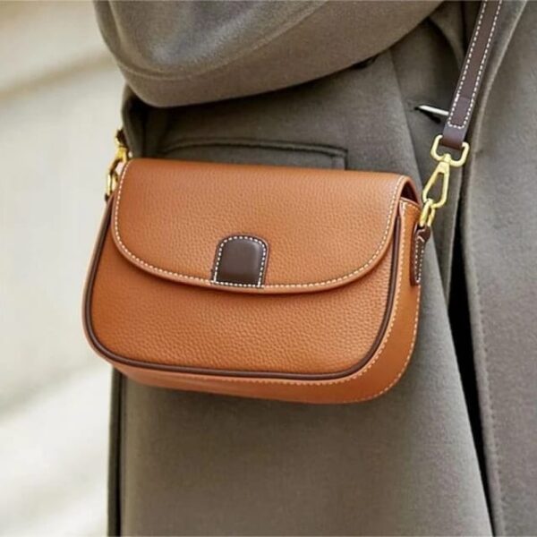 PU Leather Handbags Women Fashion Crossbody Bags(Orange)