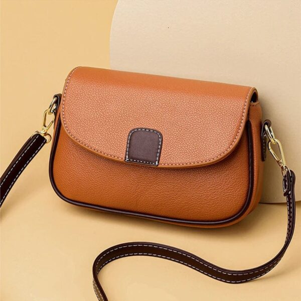 PU Leather Handbags Women Fashion Crossbody Bags(Orange) - Image 2
