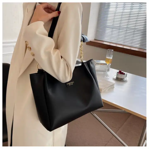 Signature Classic shoulder women's tote bags(Black) - Image 4